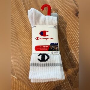 Champion 3pk Crew Socks Small